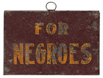 (CIVIL RIGHTS.) For Whites / For Negroes sign.